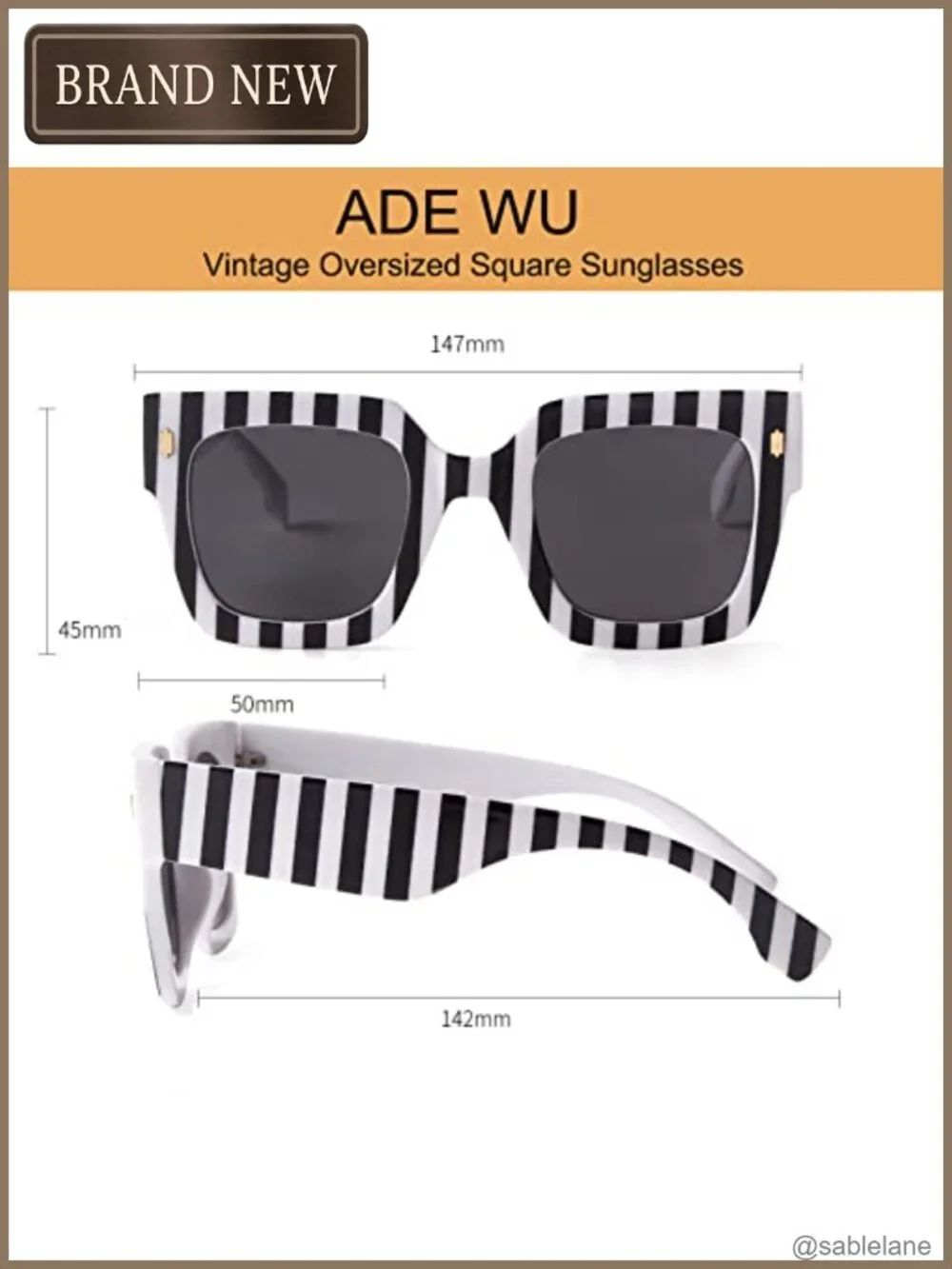 Oversized Square Sunglasses Women UV400 Plastic Frame